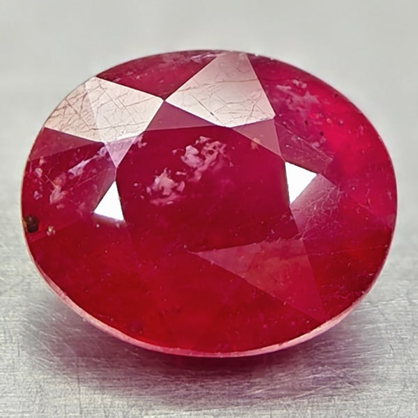 Natural Red Ruby 4.24 Ct. Oval Shape 9.8 x 8.1 Mm. Gemstone From Madagascar (1 of 3)