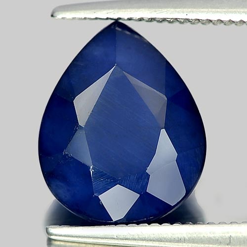 Natural Deep Blue Sapphire Diffusion 3.92 Ct. Pear Shape 11.1 x 9 Mm. Gemstone From Madagascar: Product ID: 806011411 Product Name: Natural Blue Sapphire Weight: 3.92 CT. Size: 11.1 x 9 x 5.2 MM. Shape: Pear Color: Deep Blue Clarity:Opaque Luster: Good Gems Origin: Madagascar Treatment: Diffusio