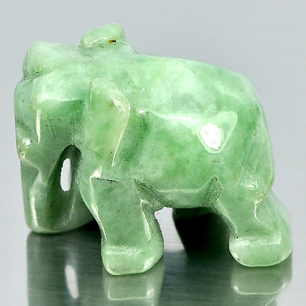 Natural Mulit Color Green Jade 59.60 Ct. Elephant Carving Shape 26 x 18 Mm Gemstone from Thailand (1 of 3)