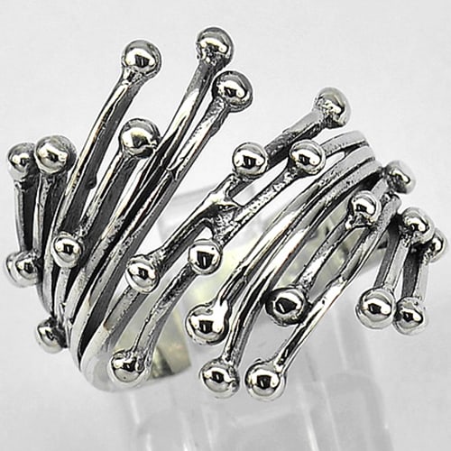 925 Sterling Silver Oxidize Ring Jewelry Size 7 Modern Design 6.60 G.: Product ID: 280310037 Product Type: 925 Sterling Silver Fine Jewelry Jewelry Weight: 6.60 Grams. Ring Size: 7 Resizable(Fee) Gemstones Color: White Metal: Solid Silver 92.5%. Gemstone Detail: Average