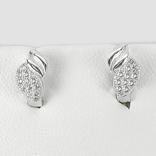 925 Sterling Silver Earrings Jewelry 1.90 Gram Beautiful Design: Product ID: 280520158 Product Name: Natural Fashion Jewelry Weight: 1.90 CT. Size: 12 x 8 Mm. MM. Shape: Olive Leaf Color: White Clarity:IF Luster: Good Gems Origin: Thailand Treatment: None Crystal S