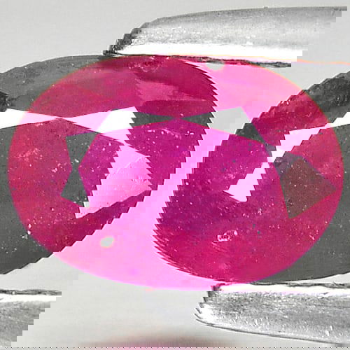 Natural Purplish Pink Ruby 0.88 Ct. Oval Shape 6.9 x 4.7 Mm Gemstone from Mozambique (1 of 3)