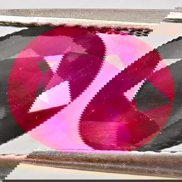 Natural Purplish Red Ruby 2.98 Ct. Oval Shape 9.2 x 7.3 Mm Gemstone from Madagascar (1 of 3)