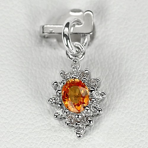 Natural Orange Songea Sapphire 925 Sterling Silver Jewelry Pendant 0.78 Grams: Product ID: 202100657 Product Type: 925 Sterling Silver Fine Jewelry Jewelry Weight: 0.78 Grams. Gemstones Color: Orange Metal: Solid Silver 92.5%. Gemstone Detail: Center: Oval Orange Songea Sapphire
