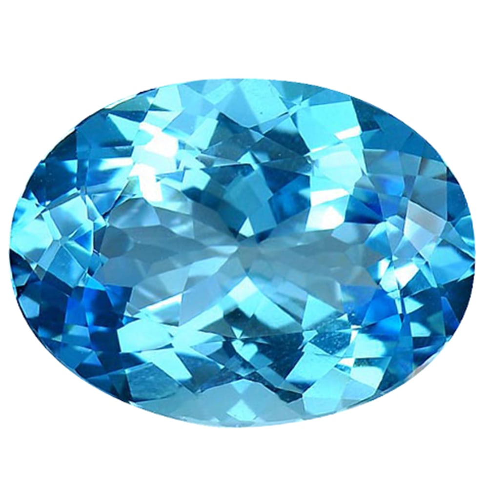 Natural Swiss Blue Topaz 18.03 Ct. Oval Shape 19.7 x 15 Mm. Gemstone From Brazil (1 of 3)