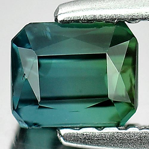 Natural Bluish Green Tourmaline 0.56 Ct. VVS Octagon Shape 4.7 x 4 Mm. Gemstone from Nigeria (1 of 3)