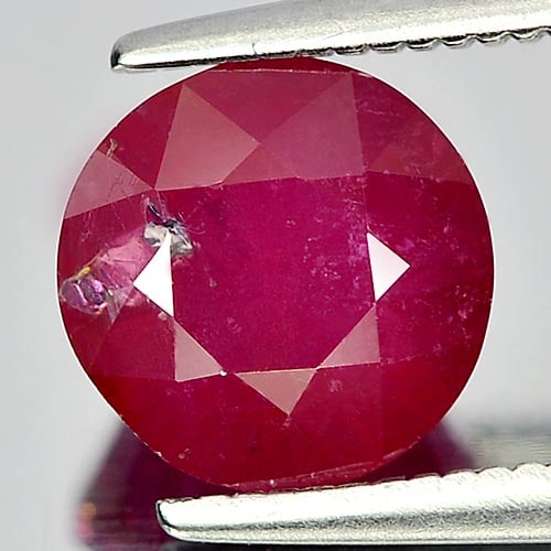 Natural Purplish Red Ruby 2.23 Ct. Round Shape 7.5 Mm Gemstone from Mozambique (1 of 3)