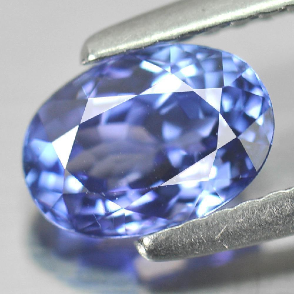 Natural Violetish Blue Tanzanite 1.23 Ct. Clean Oval Shape 7.6 x 5.3 Mm. Gemstone From Tanzania (1 of 3)