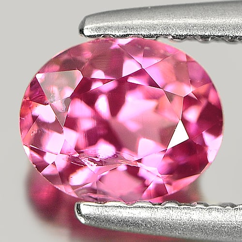 Natural Pink Tourmaline 0.70 Ct. Oval Shape 6.2 x 5.2 Mm Gemstone from Nigeria: Product ID: 807240528 Product Name: Natural Tourmaline Weight: 0.70 CT. Size: 6.2 x 5.2 x 3.7 MM. Shape: Oval Color: Pink Clarity:SI1 Luster: Good Gems Origin: Nigeria Treatment: Unheated Crystal Stru
