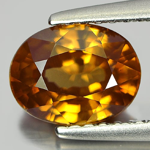 Natural Yellow Zircon 2.02 Ct. Oval Shape 7.9 x 6.2 Mm. Gemstone From Combodia (1 of 3)