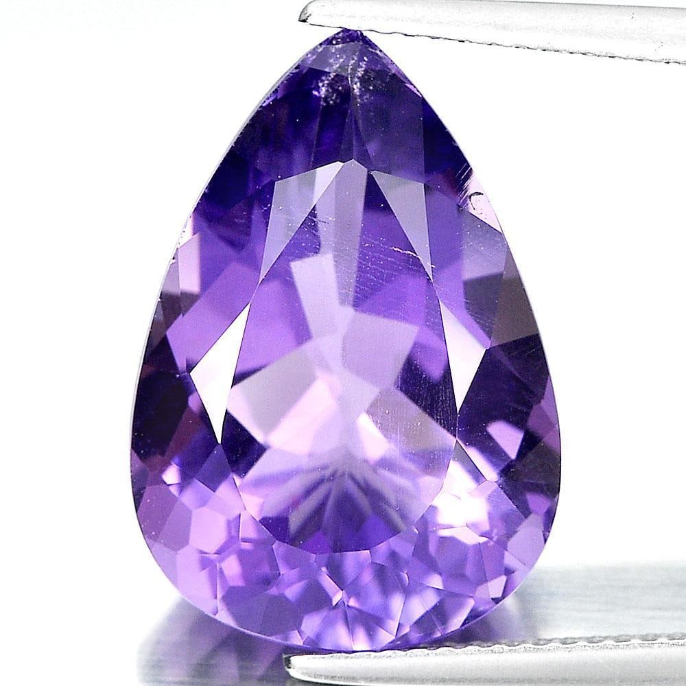 Natural Purple Amethyst 12.51 Ct. Pear Shape 19.6 x 13.6 Mm. Gemstone from Brazil (1 of 3)