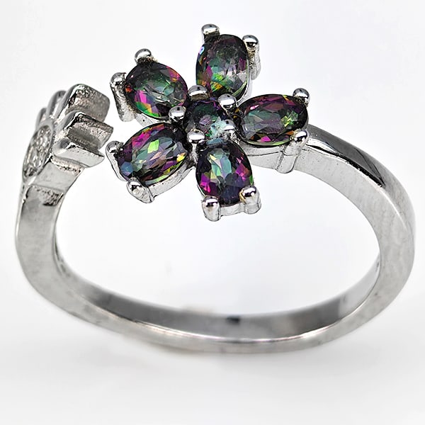 Natural Mystic Color Topaz Real 925 Sterling Silver Jewelry 3.05 Grams Ring Size 8 (1 of 3)