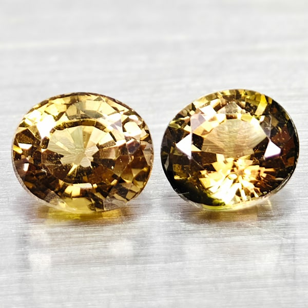 Natural Yellow Green Tourmaline 1.09 Ct. 2 Pcs Oval Shape Gemstones From Nigeria: Product ID: 807250814 Product Name: Natural Tourmaline Weight: 1.09 CT. Size: 5.2 x 4.6 x 3.3 to 5.3 x 4.5 x 2.6 MM. Shape: Oval Color: Party Color Clarity:VSI Luster: Good Gems Origin: Nigeria Treatm
