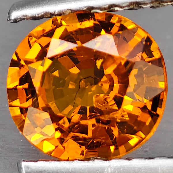 Natural Orange Spessartine Garnet 0.94 Ct. Oval Shape 6.5 x 6.2 Mm Gemstone From Namibia (1 of 3)