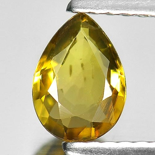 Natural Yellow Tourmaline 0.56 Ct. Pear Shape 6.8 x 5 Mm. Gemstone From Nigeria (1 of 3)