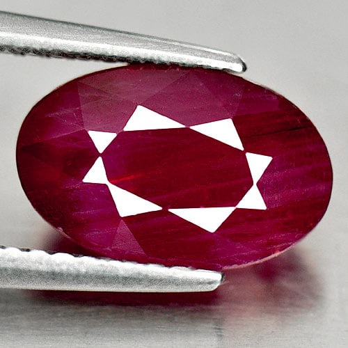 Natural Purplish Red Ruby 3.60 Ct. Oval Shape 10.5 x 6.8 Mm. Gemstone from Madagascar (1 of 3)