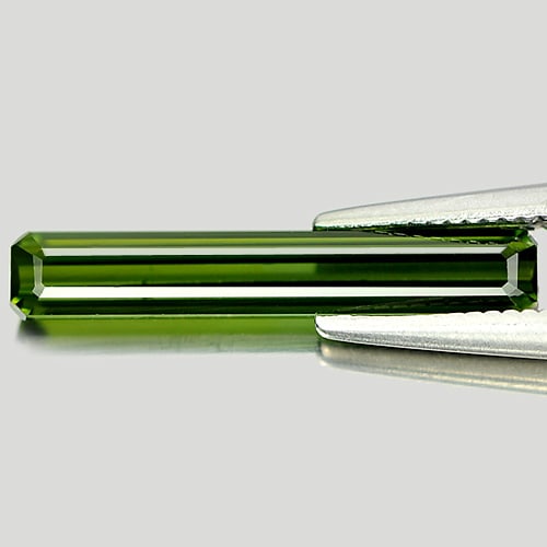 Natural Green Tourmaline 1.28 Ct. Octagon Shape 17.2 x 2.9 Mm. Gemstone From Nigeria (1 of 3)