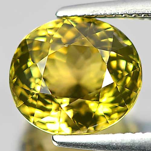 Natural Greenish Yellow Tourmaline 2.28 Ct. Oval Shape 8.1 x 7.3 Mm. Gemstone from Nigeria (1 of 3)