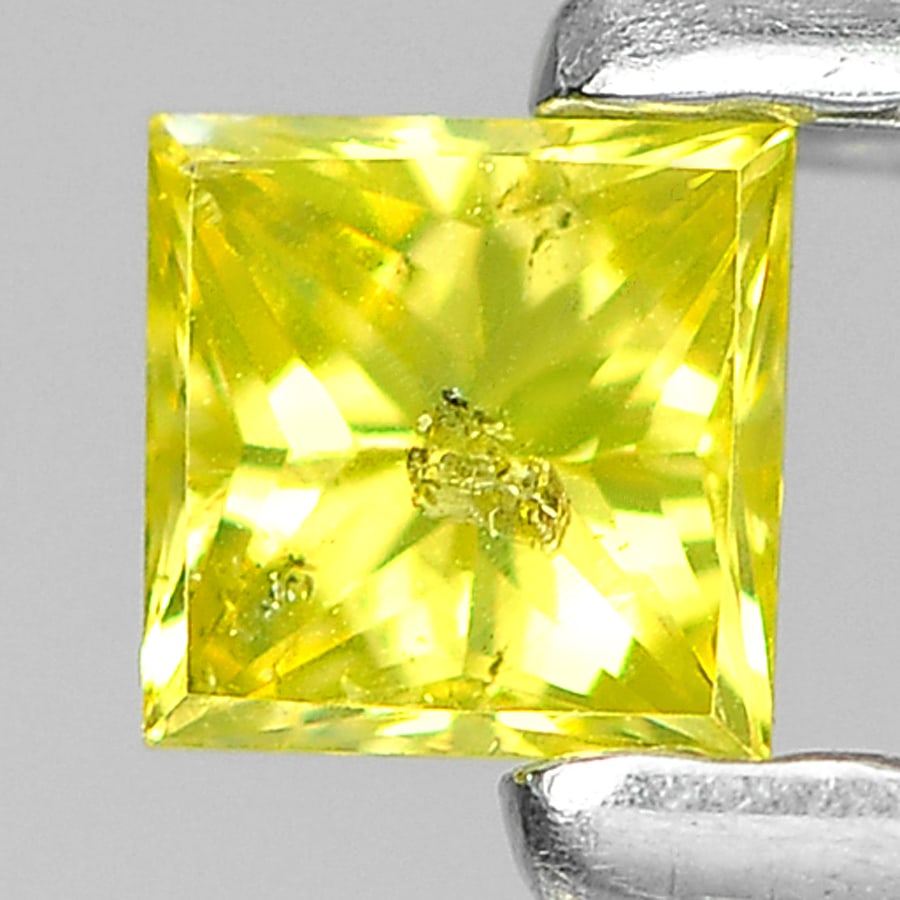Natural Yellow Diamond 0.11 Ct. Square Princess Cut 2.7 x 2.7 x 1.8 Mm. (1 of 3)