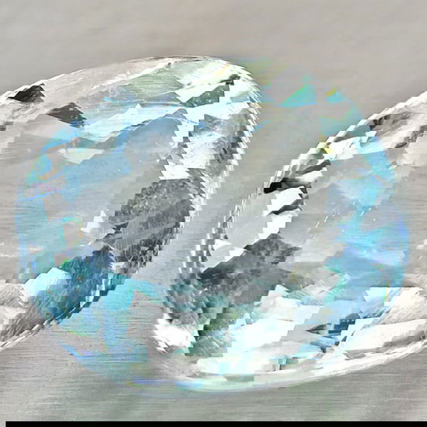 Natural Baby Blue Aquamarine 1.24 Ct. Oval Shape 7.1 x 6.1 Mm. Gemstone from Brazil (1 of 3)