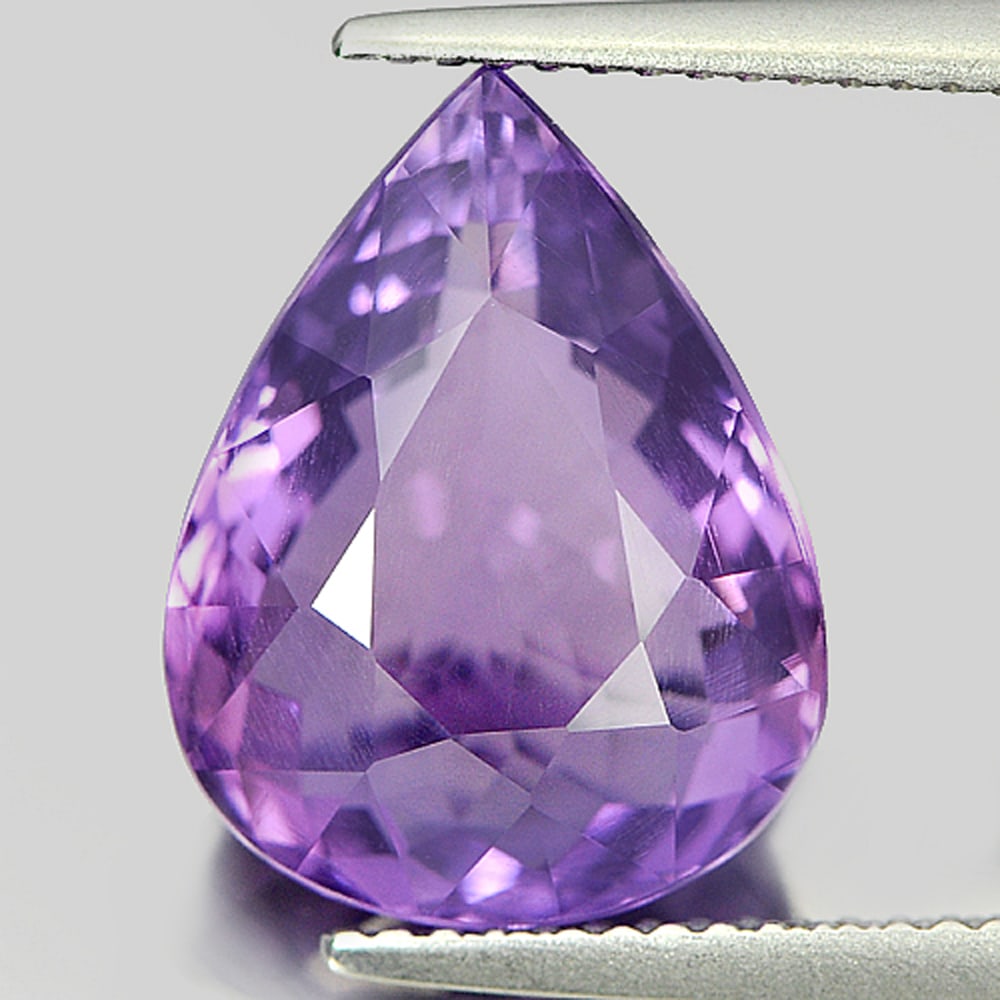 Natural Purple Amethyst 6.89 Ct. Pear Shape 14.6 x 11.3 Mm. Gemstone from Brazil (1 of 3)
