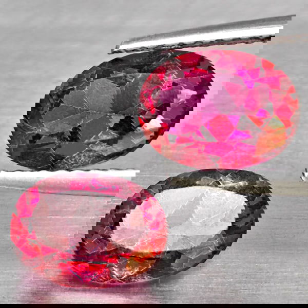 Natural Pink Topaz 2.96 Ct. 2 Pcs. Oval Shape 8.1 x 6.1 Mm. Gemstone From Brazil (1 of 3)