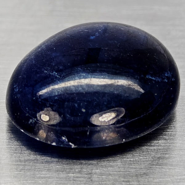 Natural Blue Sapphire 16.91 Ct. Oval Cabochon Shape 16.1 x 13.3 Mm Gemstone From Madagascar (1 of 3)