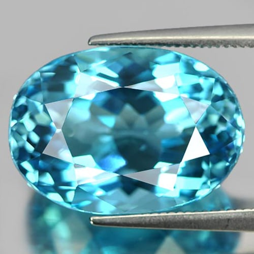 Natural Swiss Blue Topaz 17.49 Ct. Oval Shape 17 x 12.2 Mm. Gemstone From Brazil: Product ID: 807164965 Product Name: Natural Blue Topaz Weight: 17.49 CT. Size: 17 x 12.2 x 10.1 MM. Shape: Oval Color: Swiss Blue Clarity:IF Luster: Very Good Gems Origin: Brazil Treatment: Treated Cr