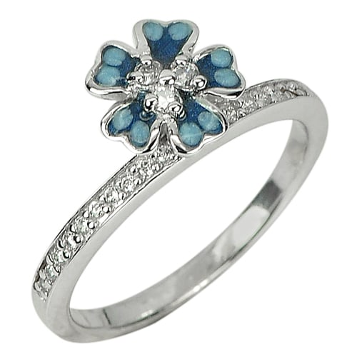 925 Sterling Silver Jewelry Blue Flower Enamel 2.33 Grams Ring Size 7: Product ID: 281070650 Product Type: 925 Sterling Silver Fine Jewelry Jewelry Weight: 2.33 Grams. Ring Size: 7 Resizable(Fee) Gemstones Color: Blue Metal: Solid Silver 92.5%. Gemstone Detail: Blue Flow