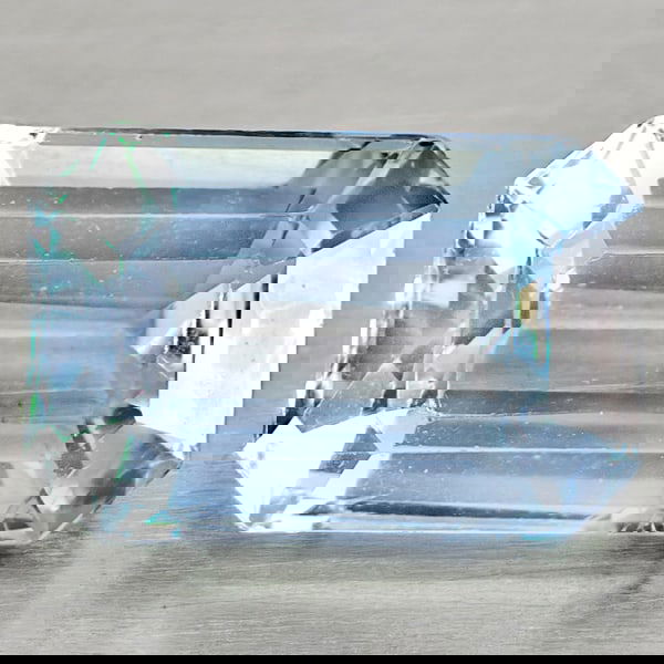 Natural Light Blue Aquamarine 1.34 Ct. Octagon Shape 8.1 x 5.5 Mm. Gemstone From Brazil (1 of 3)