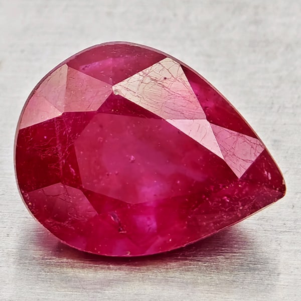 Natural Purplish Red Ruby 2.10 Ct. Pear Shape 8.9 x 7 Mm. Gemstone From Madagascar (1 of 3)