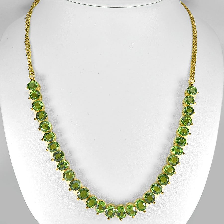 Natural Green Peridot 164.00 Ct. Nickel Necklace 21 Inch Gemstone from Thailand (1 of 3)