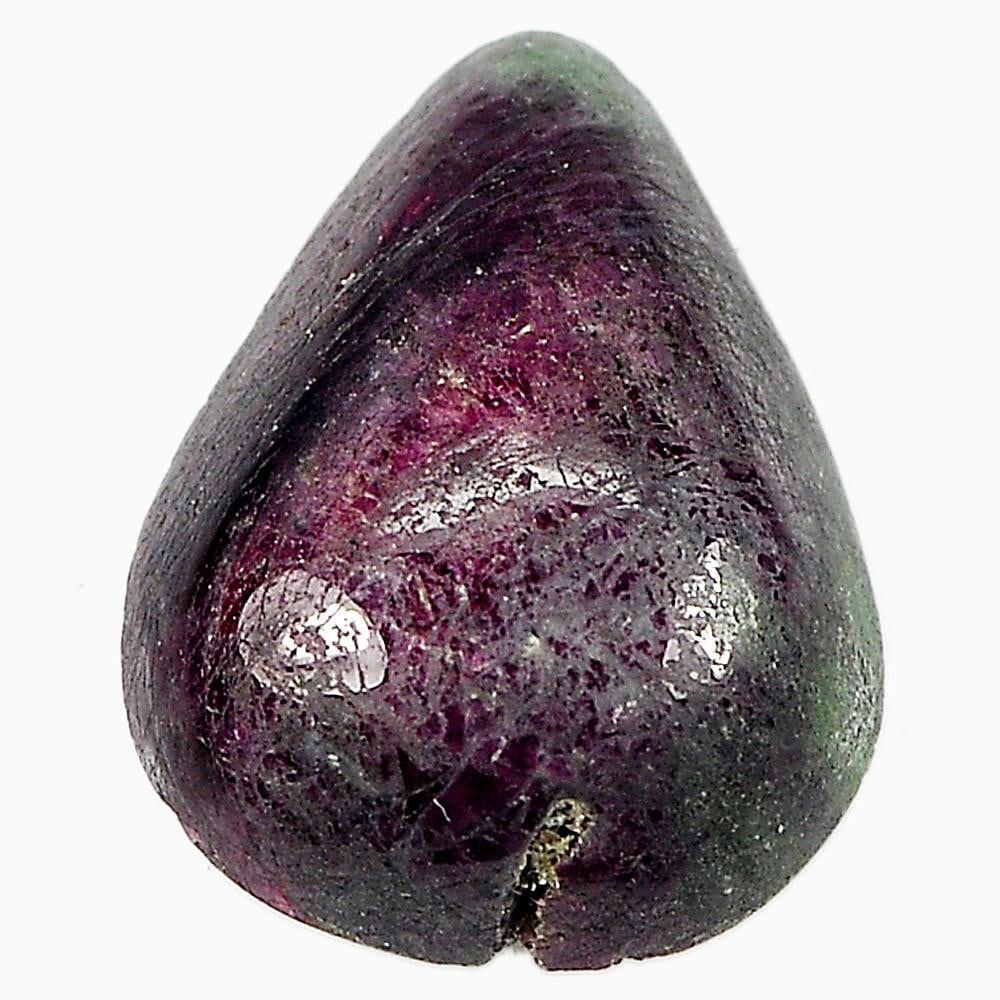 Natural Red Green Ruby in Zoisite 10.23 Ct. Pear Cabochon Shape 16.8 x 13 Mm Gemstone From: Product ID: 805934959 Product Name: Natural Ruby Weight: 10.23 CT. Size: 16.8 x 13 x 5.7 MM. Shape: Pear Cabochon Color: Multi-Color Clarity:Opaque Luster: Good Gems Origin: Madagascar Treatment: Unhe