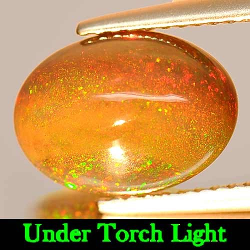 Natural Play Of Color Rainbow Fire Red Black Opal 2.39 Ct. Oval Cabochon Shape 11.6 x 8.5 Mm (1 of 3)