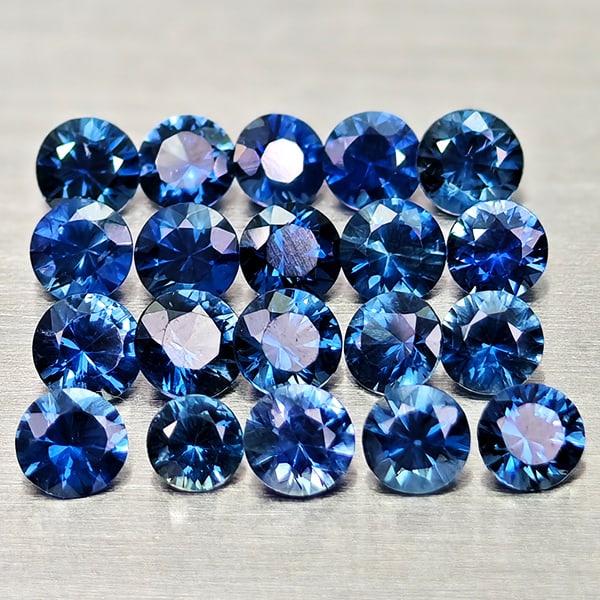 Natural Blue Sapphire 1.83 Ct. 20 Pcs Round Diamond Cut 2.7 Mm Gemstones From Madagascar (1 of 3)