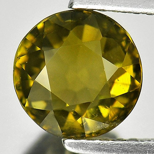 Natural Greenish Yellow Tourmaline 3.03 Ct. Round Shape 8.2 Mm Gemstone From Nigeria (1 of 3)
