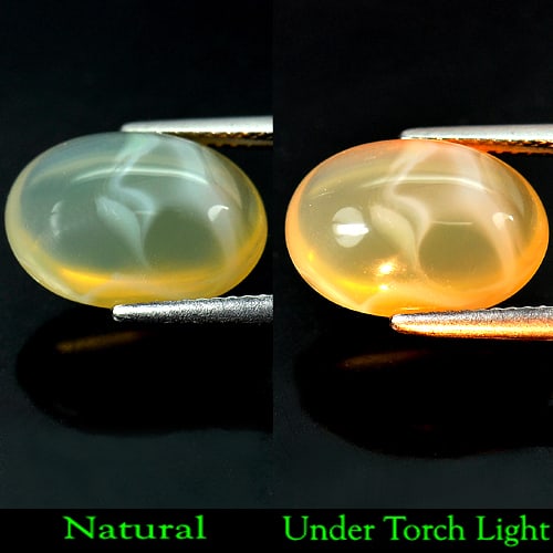 Natural Multi Color Opal 5.88 Ct. Oval Cabochon Shape 14.4 x 10.3 Mm Gemstone from Ethiopia: Product ID: 818709411 Product Name: Natural Opal Weight: 5.88 CT. Size: 14.4 x 10.3 x 7.3 MM. Shape: Oval Cabochon Color: Multi Color Clarity:Semi - Transparent Luster: Good Gems Origin: Ethiopia Trea