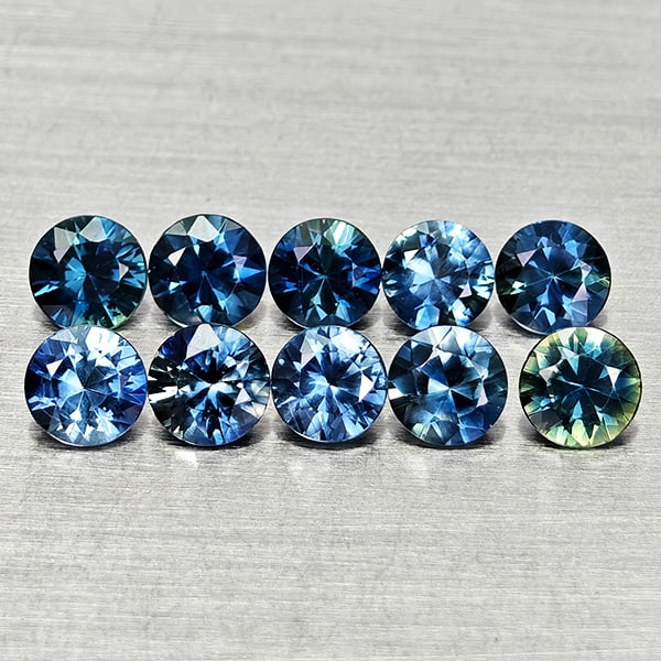 Natural Blue Sapphire 1.58 Ct. 10 Pcs Round Diamond Cut 3.3 Mm Gemstones From Madagascar (1 of 3)
