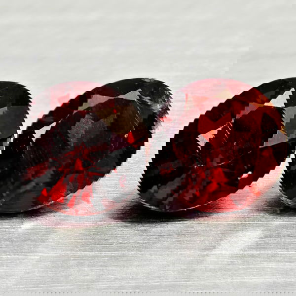 Natural Orangish Red Garnet 1.37 Ct. 2 Pcs Round Shape 5.1 Mm Gemstones From Tanzania (1 of 3)
