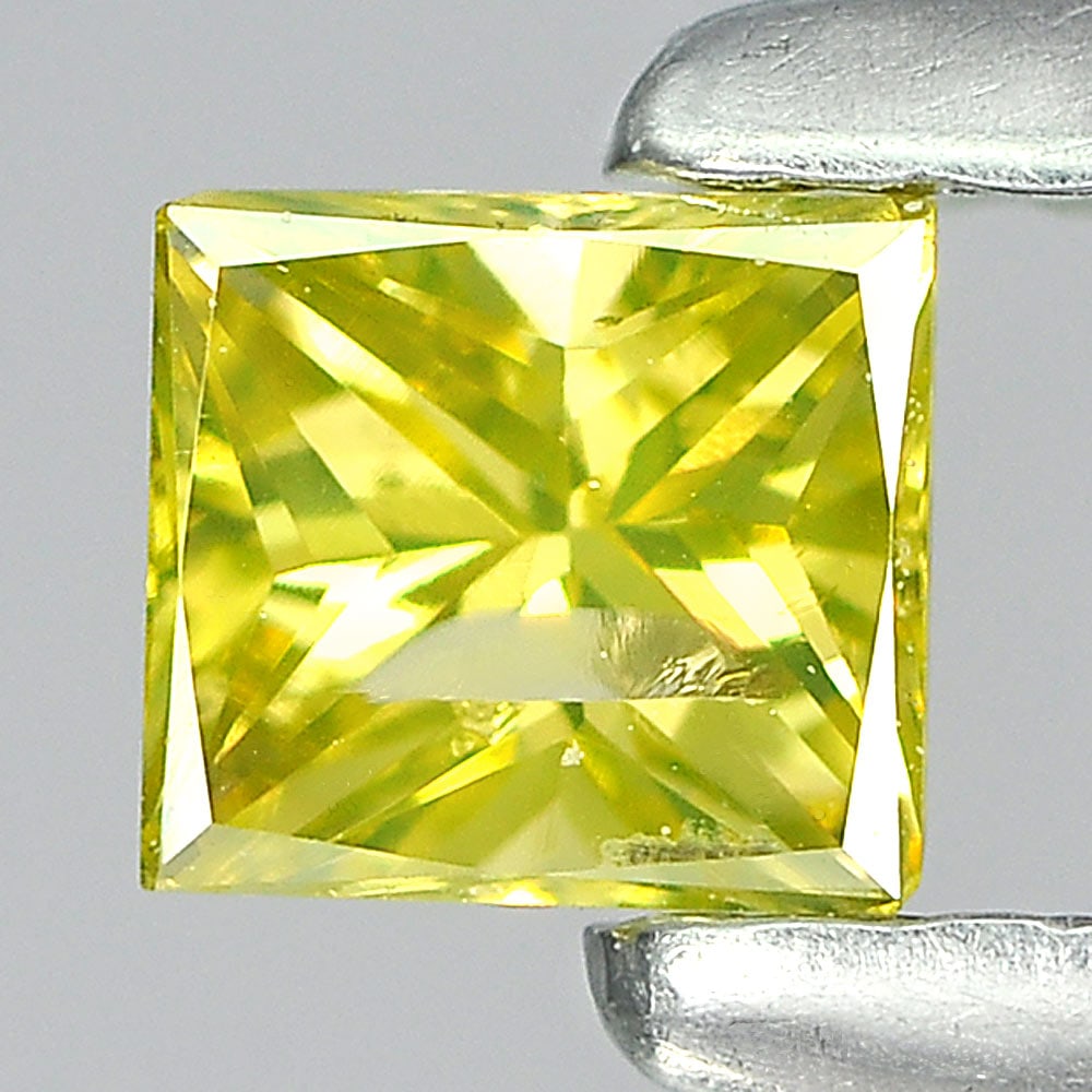 Natural Yellow Diamond 0.19 Ct. Square Princess Cut 3.2 Mm (1 of 3)