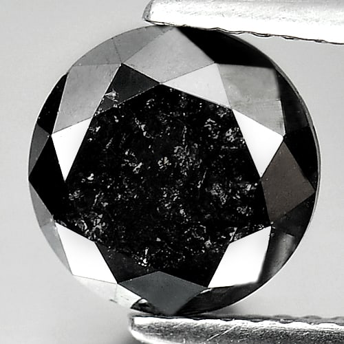 Natural Black Diamond 2.89 Ct. Round Brilliant Cut Size 8.3 Mm. (1 of 3)