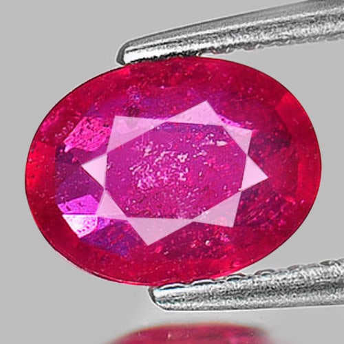 Natural Purplish Pink Ruby 1.40 Ct. Oval Shape 8 x 6 Mm Gemstone From Mozambique (1 of 3)