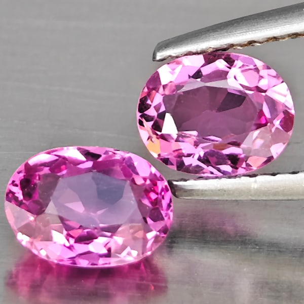 Natural Pink Tourmaline 1.43 Ct. 2 Pcs. VVS Oval Shape 6.5 x 5.2 Mm.Unheated Gemstone from Nigeria (1 of 3)