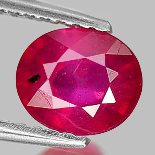 Natural Purplish Red Ruby 1.35 Ct. Oval Shape 6.7 x 5.8 Mm Gemstone From Madagascar (1 of 3)