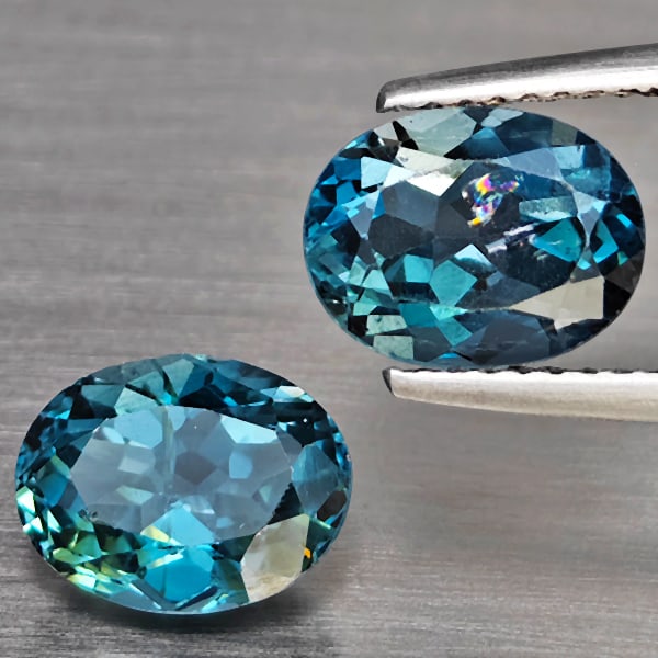Natural London Blue Topaz 4.91 Ct. 2 Pcs. Oval Shape 9 x 7 Mm. Gemstones From Brazil (1 of 3)