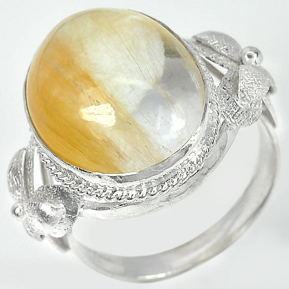 Natural Brown Quartz 925 Sterling Silver Jewelry 5.83 Grams Ring Size 6.5 (1 of 3)