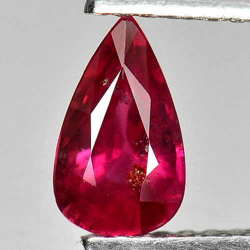 Natural Unheated Purplish Pink Winza Ruby 0.84 Ct. Pear Shape 7.6 x 4.5 Mm. Gemstone from Tanzania (1 of 3)