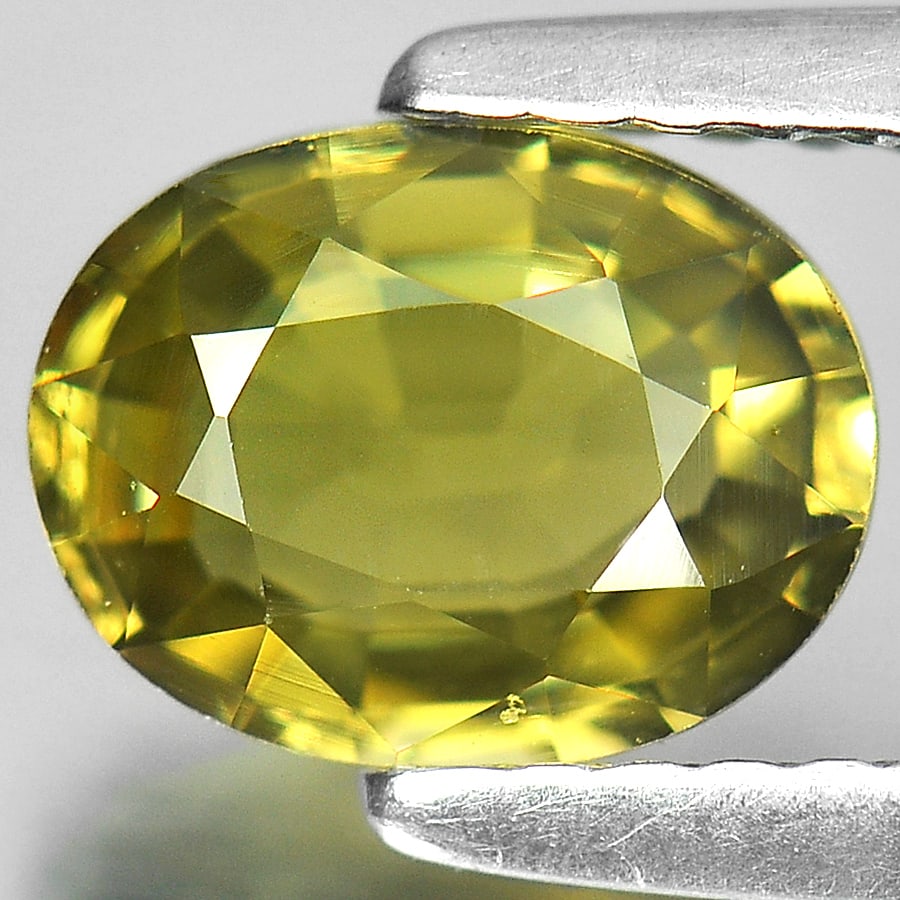 Natural Yellowish Green Tourmaline 1.09 Ct. Oval Shape 7.7 x 5.9 Mm. Gemstone from Nigeria (1 of 3)