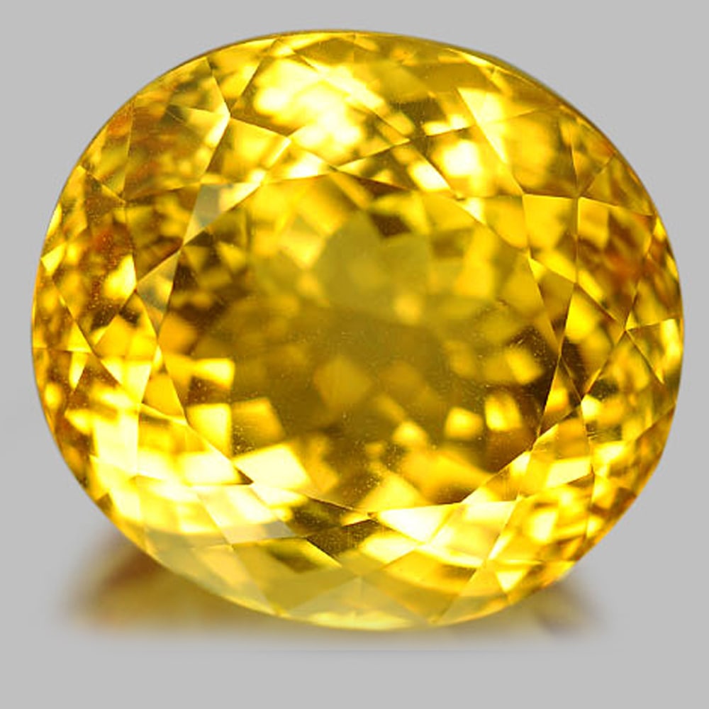 Natural Yellow Citrine 66.10 Ct. Oval Shape 25 x 23 Mm. Gemstone from Brazil (1 of 3)
