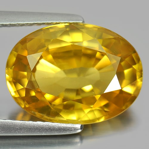 Natural Yellow Zircon 7.75 Ct. Oval Shape 13.5 x 10 Mm. Gemstone From Cambodia (1 of 3)